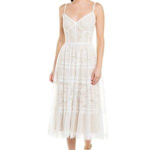 Tadashi Shoji White Lace Midi Dress